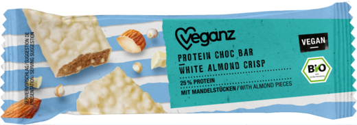 Proteinová tyčinka bílá s mandlemi, bio, Veganz